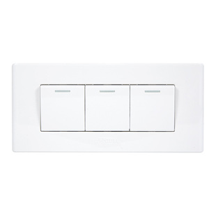 公牛118型三开双控三控三联3开电开关灯闭火照明面板墙壁暗装家用