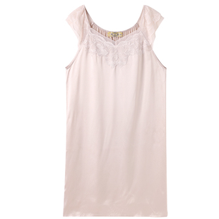 美标新款无袖真丝背心睡裙女春夏桑蚕丝蕾丝凉感可外穿丝绸家居服