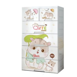 卡通抽屉式塑料收纳柜子儿童衣柜五斗鞋柜收纳架收纳盒整理收纳箱