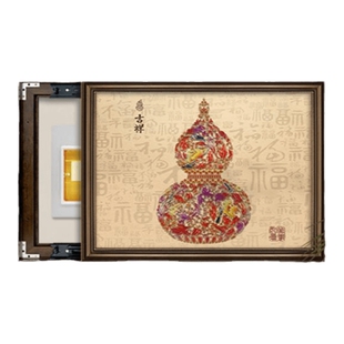 葫芦电表箱装饰画2026新款新中式配电箱电闸遮挡盒挂画福禄寓意好