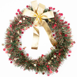 圣诞节花环藤圈耶诞积雪藤环挂件挂饰商场美陈咖啡厅面包店铺装饰