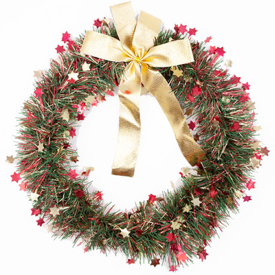 圣诞节花环藤圈积雪藤环装饰