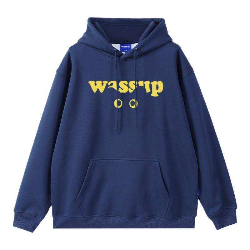 美式潮牌WASSUP卫衣男连帽