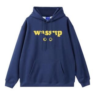 WASSUP美式复古卫衣男连帽春秋420g重磅长袖帽衫情侣套头休闲上衣