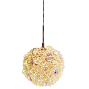 意式极简主卧卧室床头吊灯高级感轻奢荔枝水晶单头过道玄关小餐吊