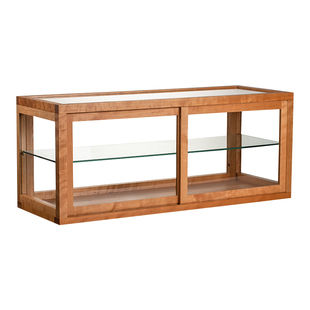 黑胡桃实木透明玻璃防尘柜 商用吧台桌面包蛋糕点展示陈列柜定制