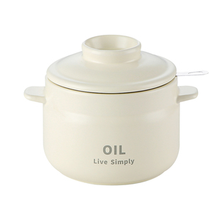 陶瓷猪油罐家用密封油罐厨房专用储油罐带把手大容量罐子过滤油壶