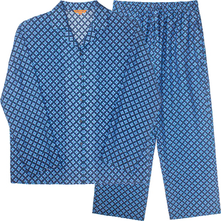 埃森费姆瑞景连枝绸缪纹天丝莱赛尔情侣睡衣男女同款老钱风家居服