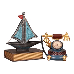 复古电话机留声机摆件美式客厅酒柜柜子装饰品书柜书架工艺品摆设