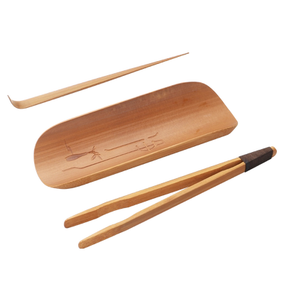 炭化茶则三件套纯手工日式天然