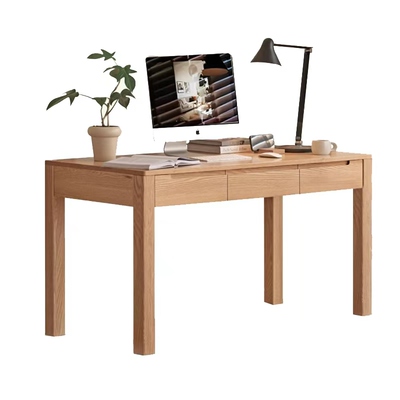 纯实木新中式学习桌橡木电脑桌儿童学生写字桌榉木餐桌樱桃木书桌