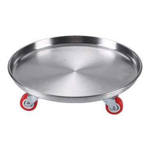 周转车运输工具车带轮移动保温桶汤桶底座架子加厚不锈钢圆形圆盘