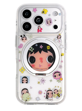 kaia 萌系吐舌头小玉yuy插画适用苹果17promax手机壳iphone16pro新款16女17pro支点支架15pro全包防摔手机套
