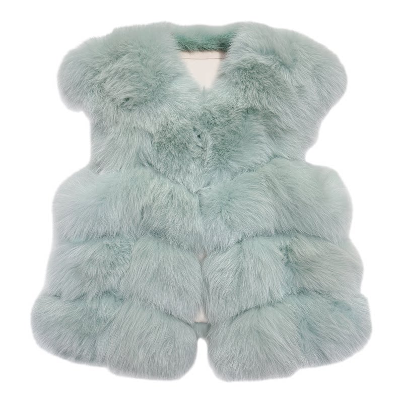 芬兰白狐整张定染秋冬保暖背心