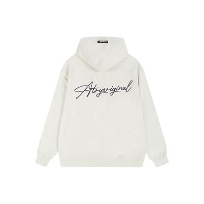 花体刺绣连帽卫衣外套拉链帽衫女