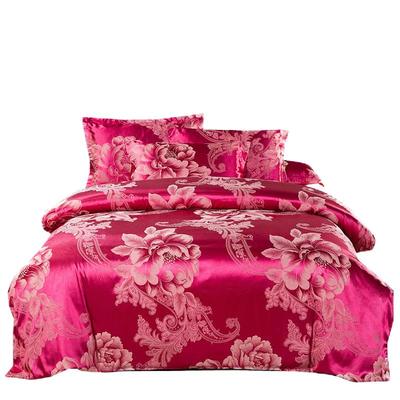 贡缎提花欧式真丝滑全棉磨毛被套