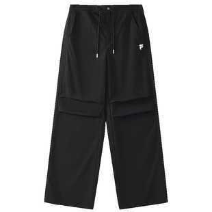 FILA FUSION斐乐潮牌女士运动长裤2025秋冬新款宽松休闲伞兵裤子