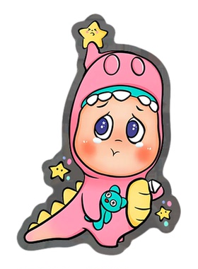 亚克力透明可爱星星人卡通冰箱贴