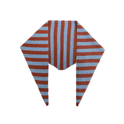 SecondMoon羊绒羊毛针织三角巾秋冬披肩时髦百搭三色条纹围巾