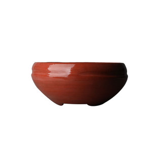 日本千利休茶圣乐烧茶洗大建水红乐中古日式侘寂老货花器水仙花盆