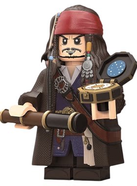 加勒比海盗杰克船长积木人仔玩具
