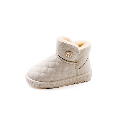 女童雪地靴2025年新款冬季加绒加厚女宝面包鞋儿童保暖男童棉鞋子