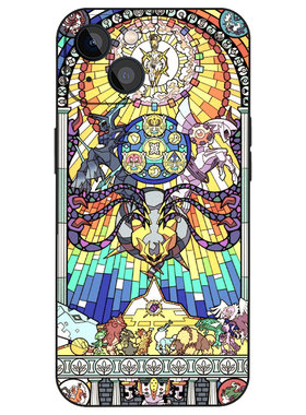 神话传说复古彩窗彩绘撞色华丽史诗艺术小众手机壳适用iPhone17苹果16宠物卡通动漫迷磨砂硅胶磁吸防摔保护套