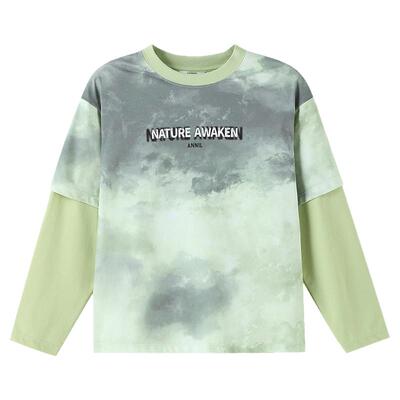 【商场同款】安奈儿童装男童圆领长袖T恤春新款弹力AB511512