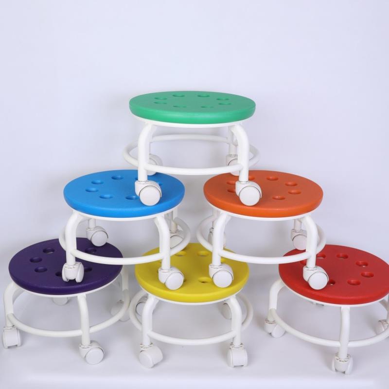矮凳家用万向轮小凳子带滑轮圆凳美缝擦地凳儿童学步凳耐用折叠