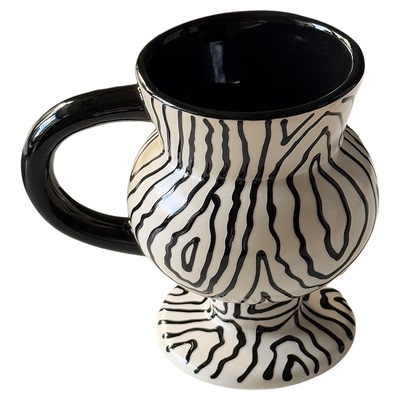 复古手绘年轮陶瓷马克杯大容量杯