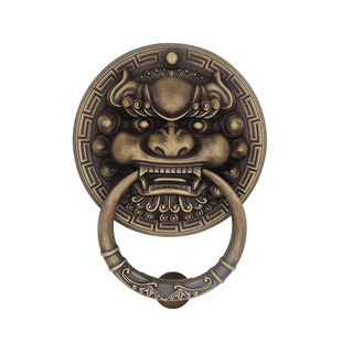 中式仿古小兽头抽屉门环铜拉手古典装饰拉环大门纯铜老虎头门把手