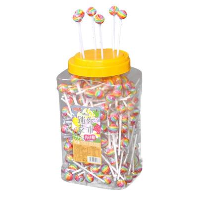 迷你高颜值网红桶装彩虹棒棒糖