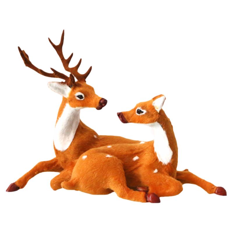 仿真梅花鹿动物摆件森系摄影道具桌面摆件圣诞鹿家居装饰仿真小鹿