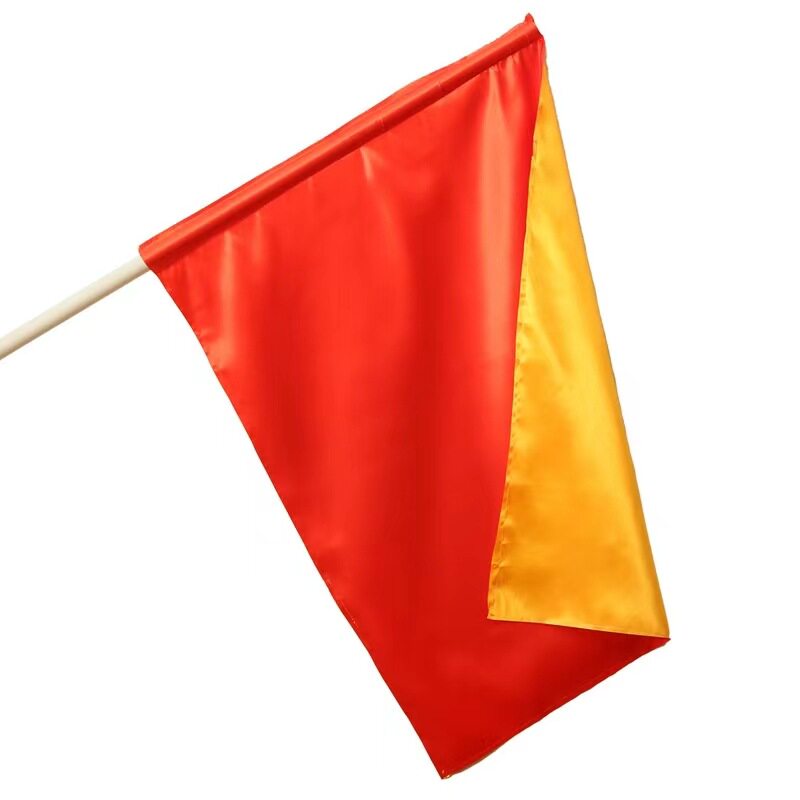 大红黄双面旗舞蹈旗体操旗舞蹈道具旗表演旗方阵旗运动会旗带杆课间操表演甩旗手摇旗儿童学生跳舞旗红旗带杆