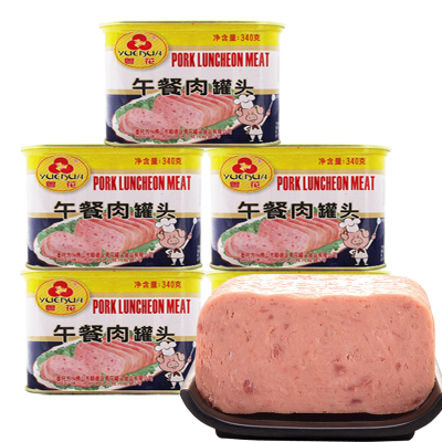 粤花牌午餐肉340g*5速食早餐户外