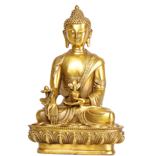 新款黄铜复古怀旧人物药师佛三世佛三宝佛铜药王菩萨供奉家用摆件