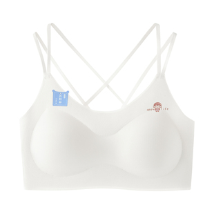 花伴朵少女内衣薄款无痕高弹三阶段初高中发育女生体育课云朵文胸