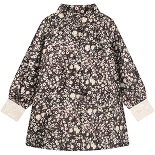 【SALE6折】蓝点·原创设计A字立领娃娃灯笼袖夹克风衣外套秋冬