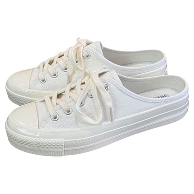 经典低帮男女同款休闲帆布半拖鞋