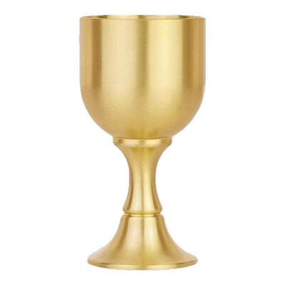 纯黄铜酒杯古代仿古高脚杯