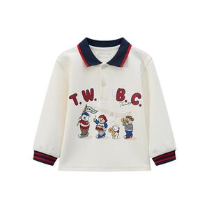 TeenieWeenie Kids小熊童装25新年男宝撞色拜年服长袖T恤POLO衫