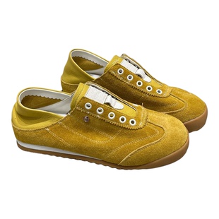 2026春季新款真皮德训鞋女复古百搭平底休闲鞋一脚蹬懒人阿甘鞋女