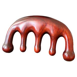 绿檀木梳子五爪按摩梳黑檀梳头皮大齿头部经络梳金丝檀宽齿梳实木