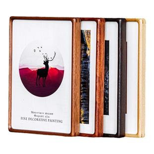 实木圆角画框字画装裱书法国画挂墙可定制实木相框摆台diy大尺寸