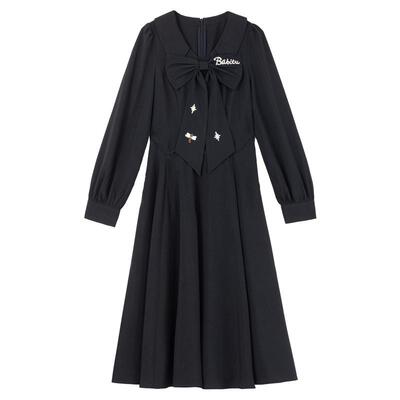 KEIKO法式赫本风蝴蝶结连衣裙