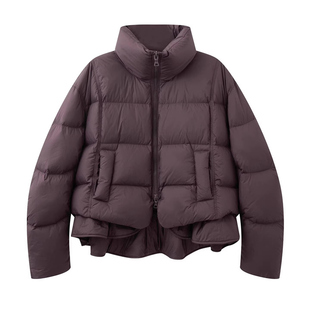 艾诺丝国内代购2025年冬季新款宽松保暖立领羽绒服外套女AR004158