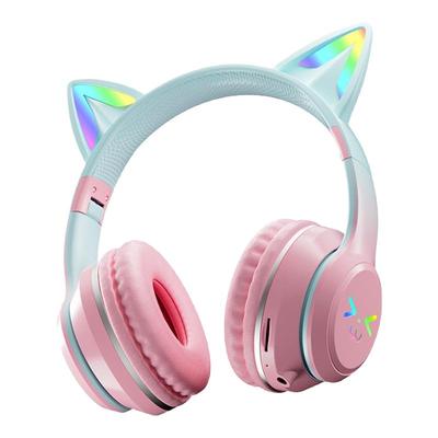 头戴式猫耳发光无线蓝牙耳机