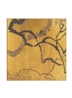 复古金色中古风客厅轻奢艺术挂画