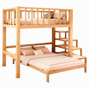 匠百盛不锈钢加厚双层床两层交错床双人床现代简约互不打扰上下床