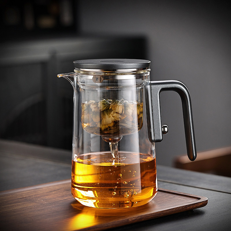 2024新款磁吸飘逸杯茶水分离泡茶壶一键过滤玻璃茶道杯懒人泡茶壶